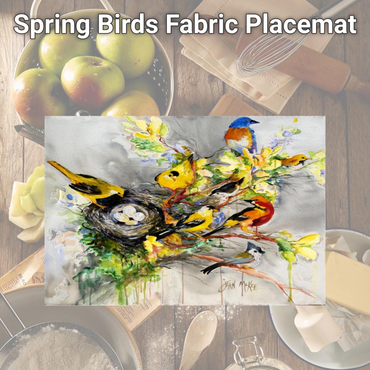 Picture of Carolines Treasures JMK1024PLMT Spring Birds Fabric Placemat