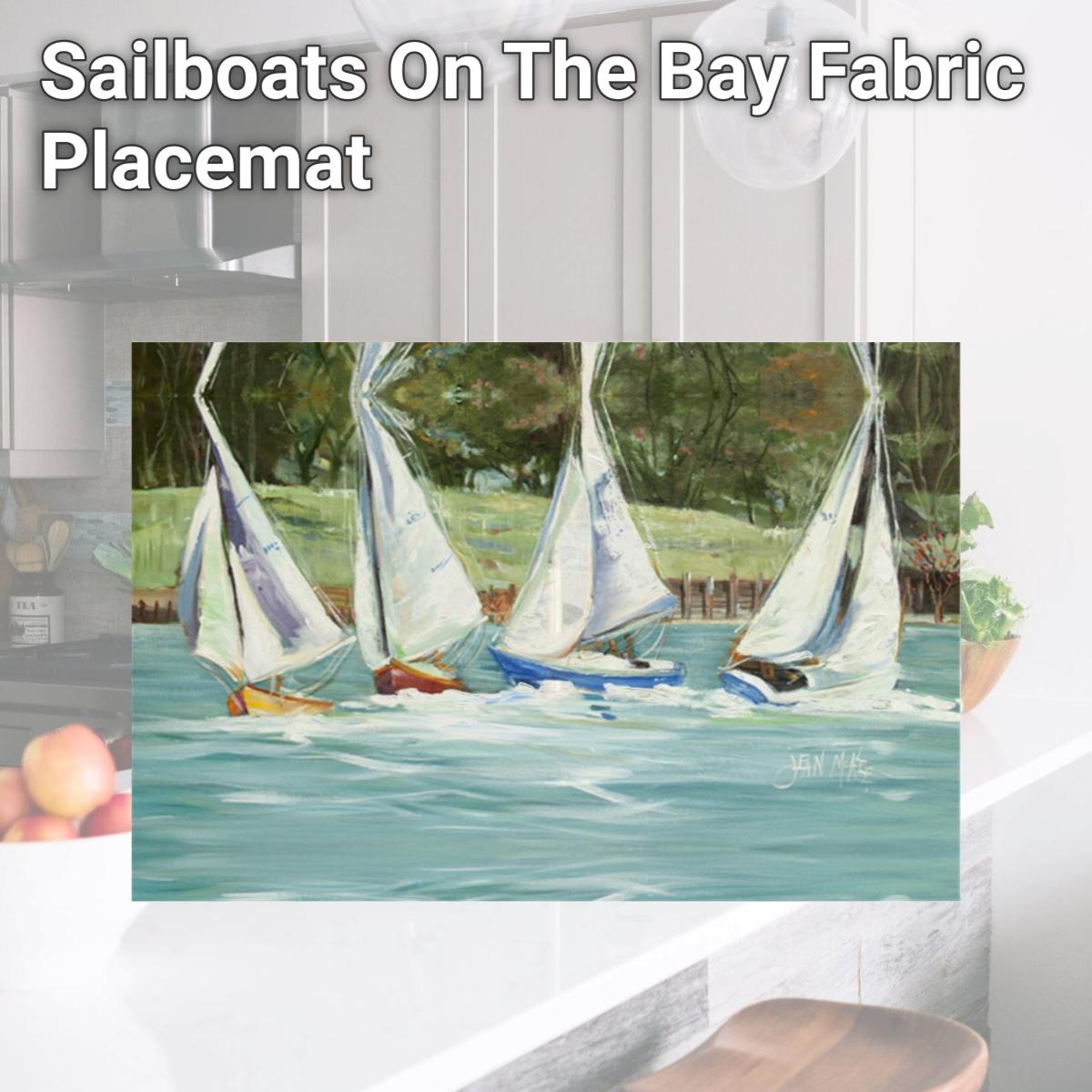 Picture of Carolines Treasures JMK1035PLMT Sailboats On The Bay Fabric Placemat
