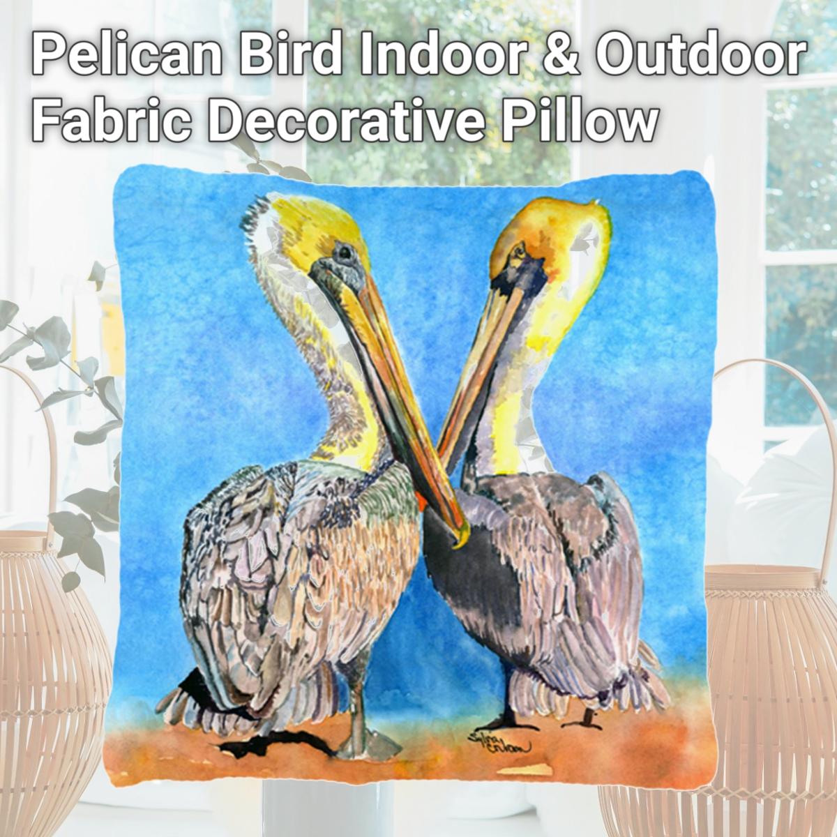 Picture of Carolines Treasures 8539PW1414 Pelican Bird Indoor & Outdoor Fabric Decorative Pillow
