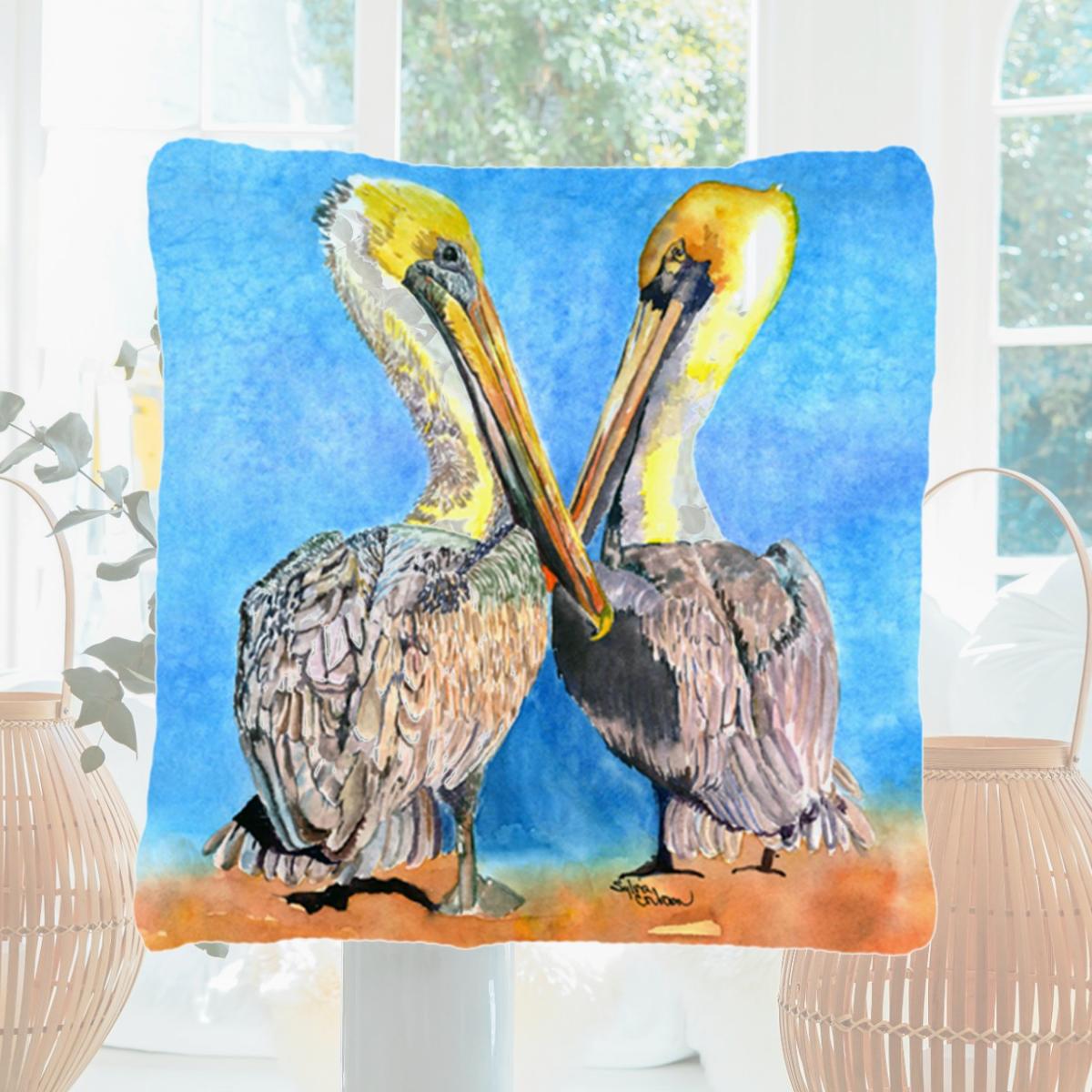 Picture of Carolines Treasures 8539PW1414 Pelican Bird Indoor & Outdoor Fabric Decorative Pillow