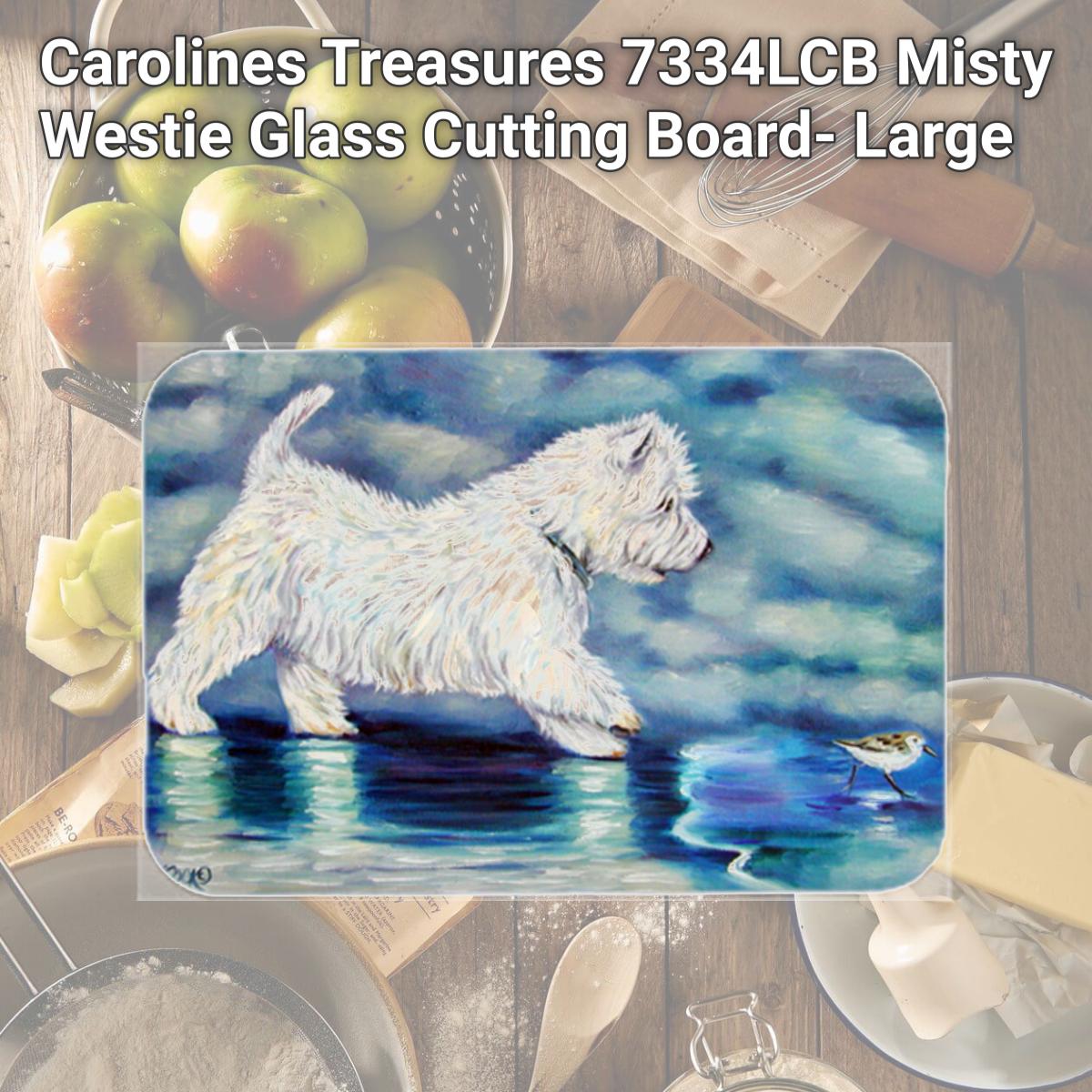 Picture of Carolines Treasures 7334LCB Misty Westie Glass Cutting Board- Large