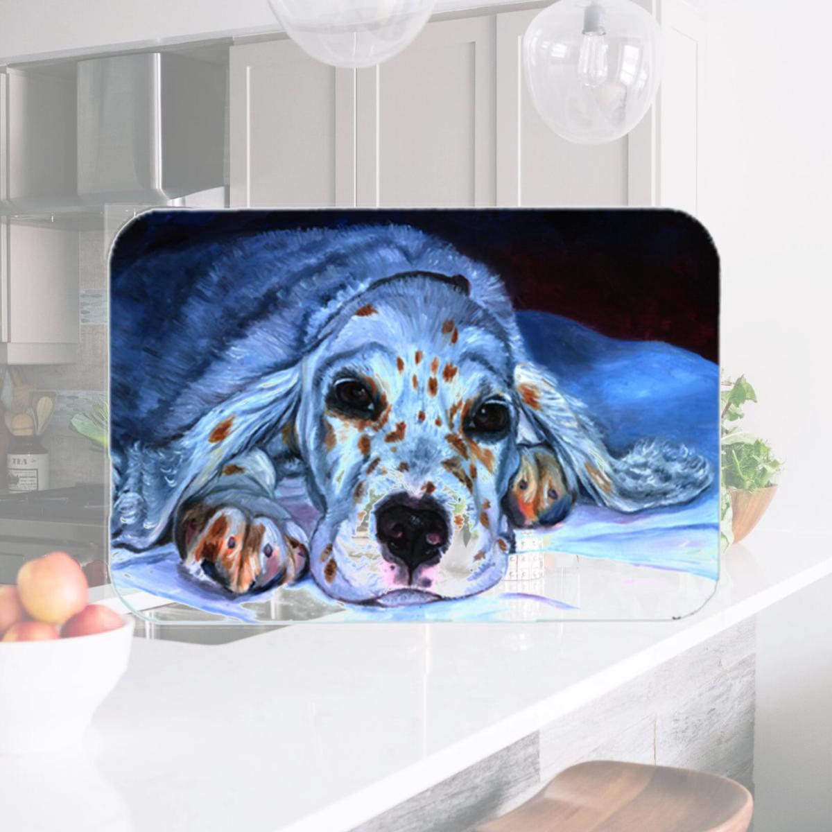 Picture of Carolines Treasures 7330LCB English Setter Pup Glass Cutting Board- Large