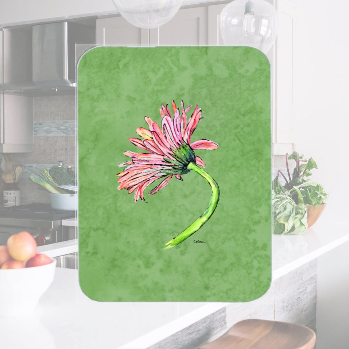 Picture of Carolines Treasures 8853LCB Gerber Daisy Pink Glass Cutting Board - Large