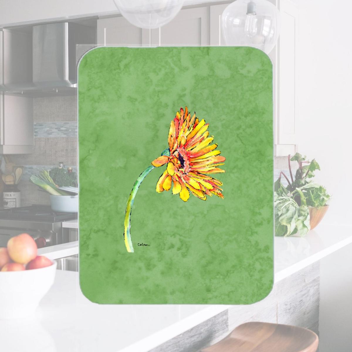 Picture of Carolines Treasures 8854LCB Gerber Daisy Orange Glass Cutting Board - Large