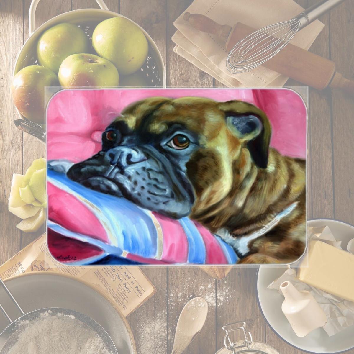 Picture of Carolines Treasures 7347LCB Fawn Boxer Glass Cutting Board- Large