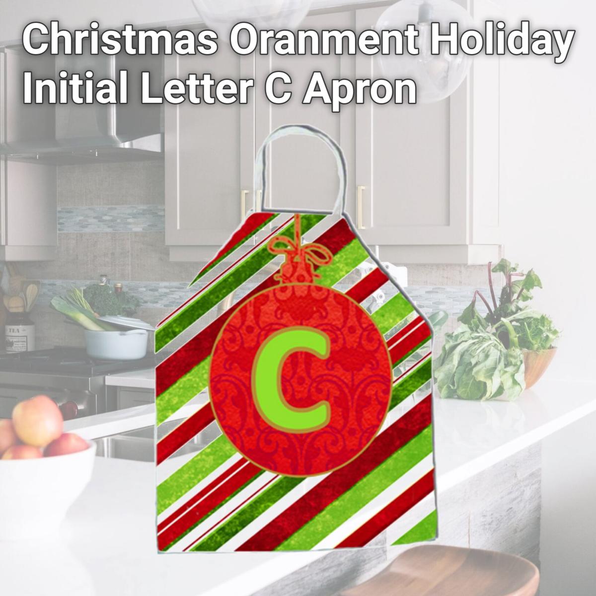 Picture of Carolines Treasures CJ1039-CAPRON Christmas Oranment Holiday Initial Letter C Apron