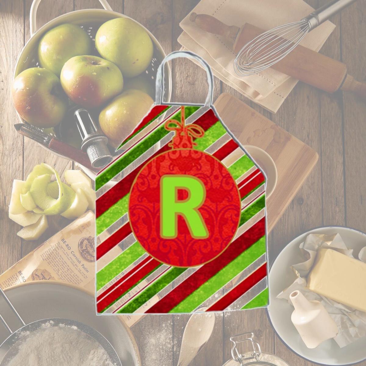 Picture of Carolines Treasures CJ1039-RAPRON Christmas Oranment Holiday Initial Letter R Apron