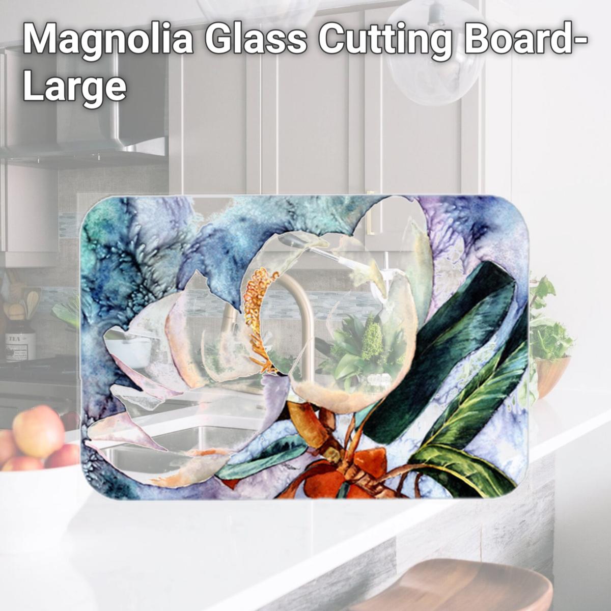 Picture of Carolines Treasures 8701LCB Magnolia Glass Cutting Board- Large