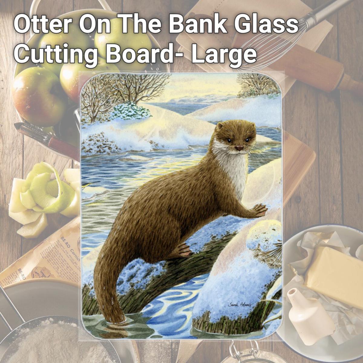 Picture of Carolines Treasures ASA2050LCB Otter On The Bank Glass Cutting Board- Large