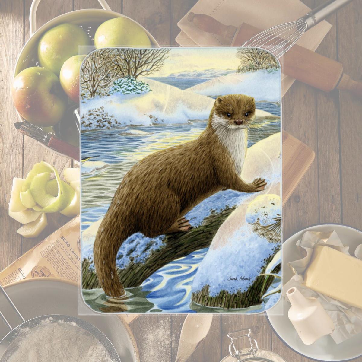 Picture of Carolines Treasures ASA2050LCB Otter On The Bank Glass Cutting Board- Large