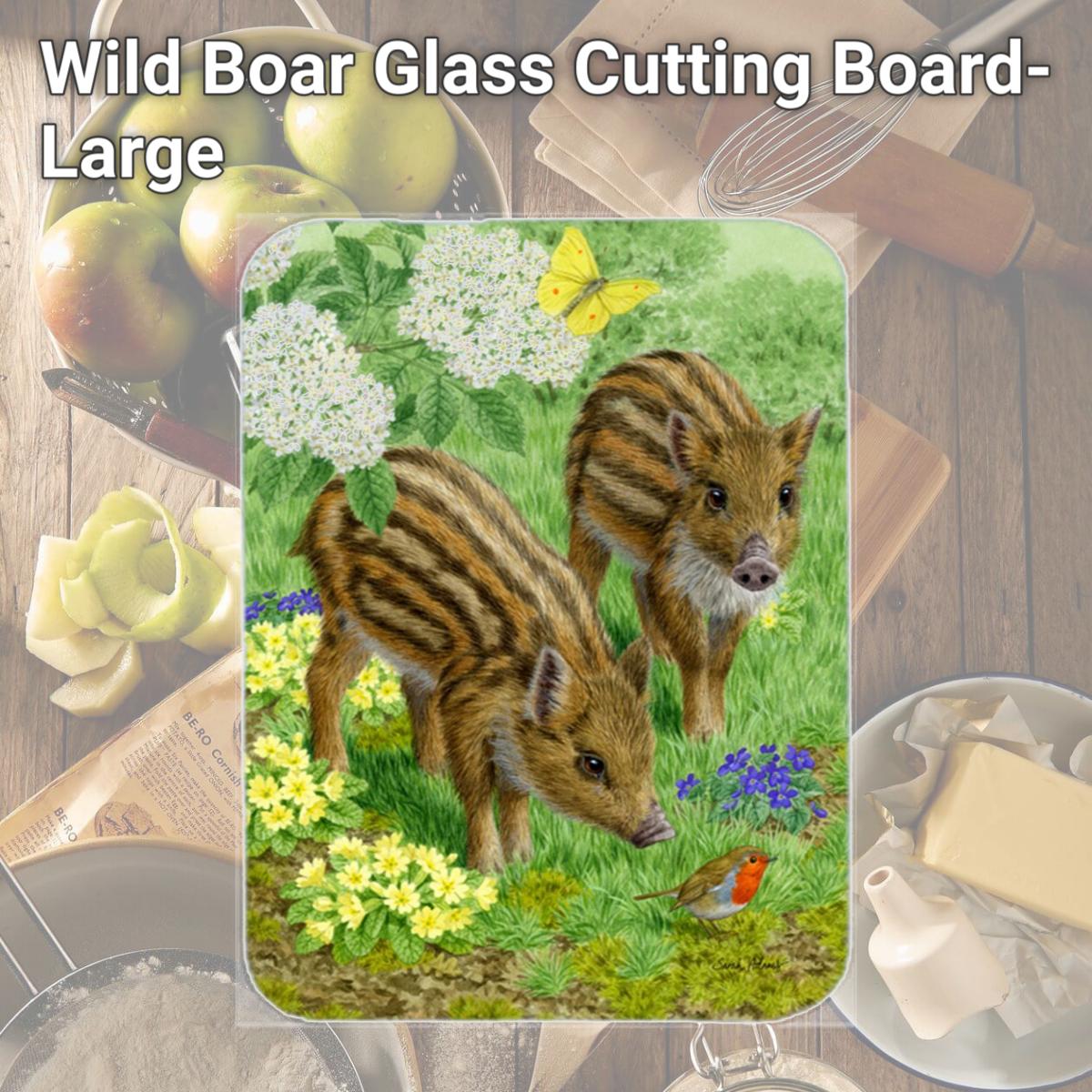 Picture of Carolines Treasures ASA2124LCB Wild Boar Glass Cutting Board- Large