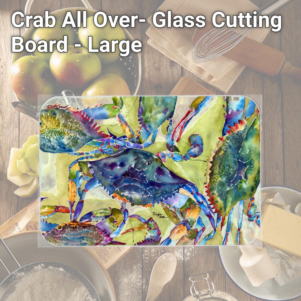 Picture of Carolines Treasures 8512LCB Crab All Over- Glass Cutting Board - Large