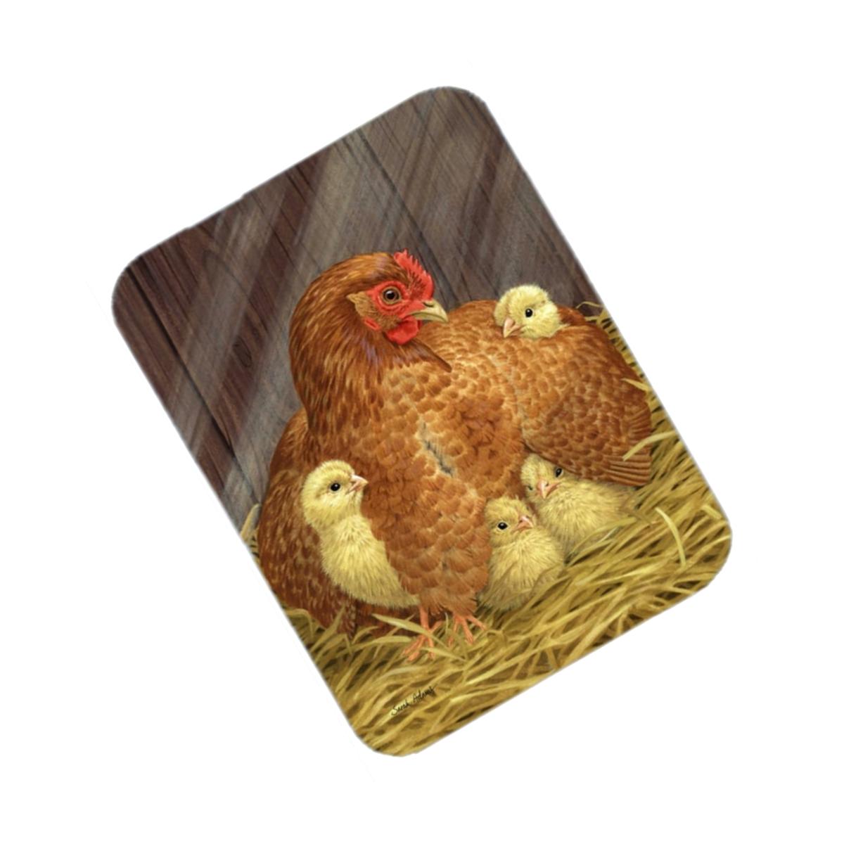 Picture of Carolines Treasures ASA2011LCB My Little Chickadees With Hen Chicken Glass Cutting Board- Large