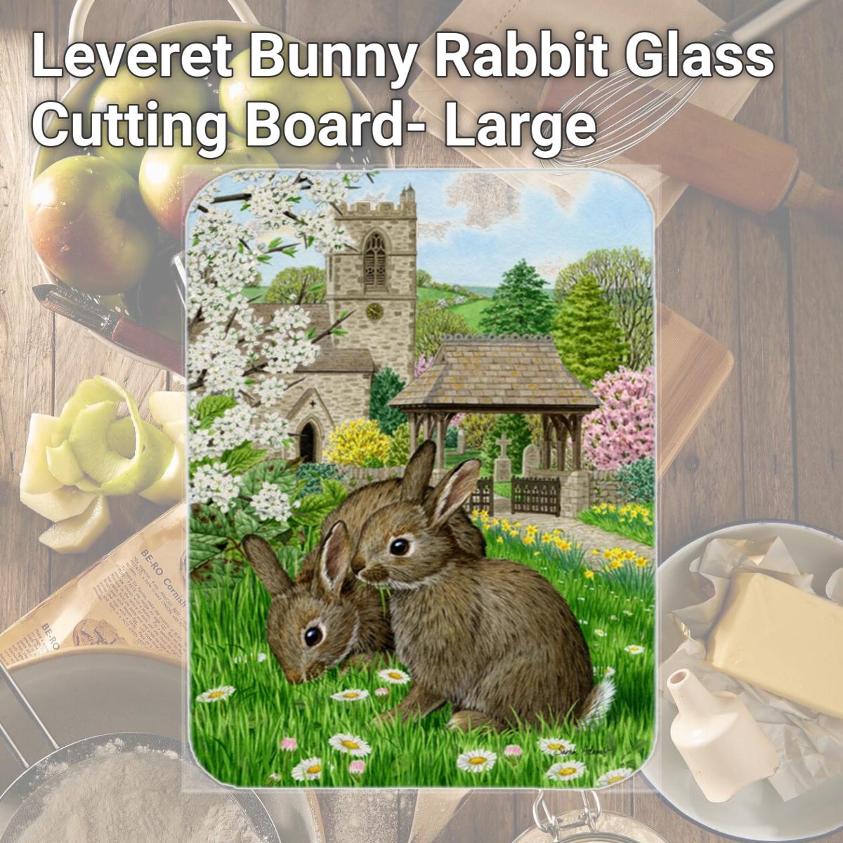 Picture of Carolines Treasures ASA2023LCB Leveret Bunny Rabbit Glass Cutting Board- Large