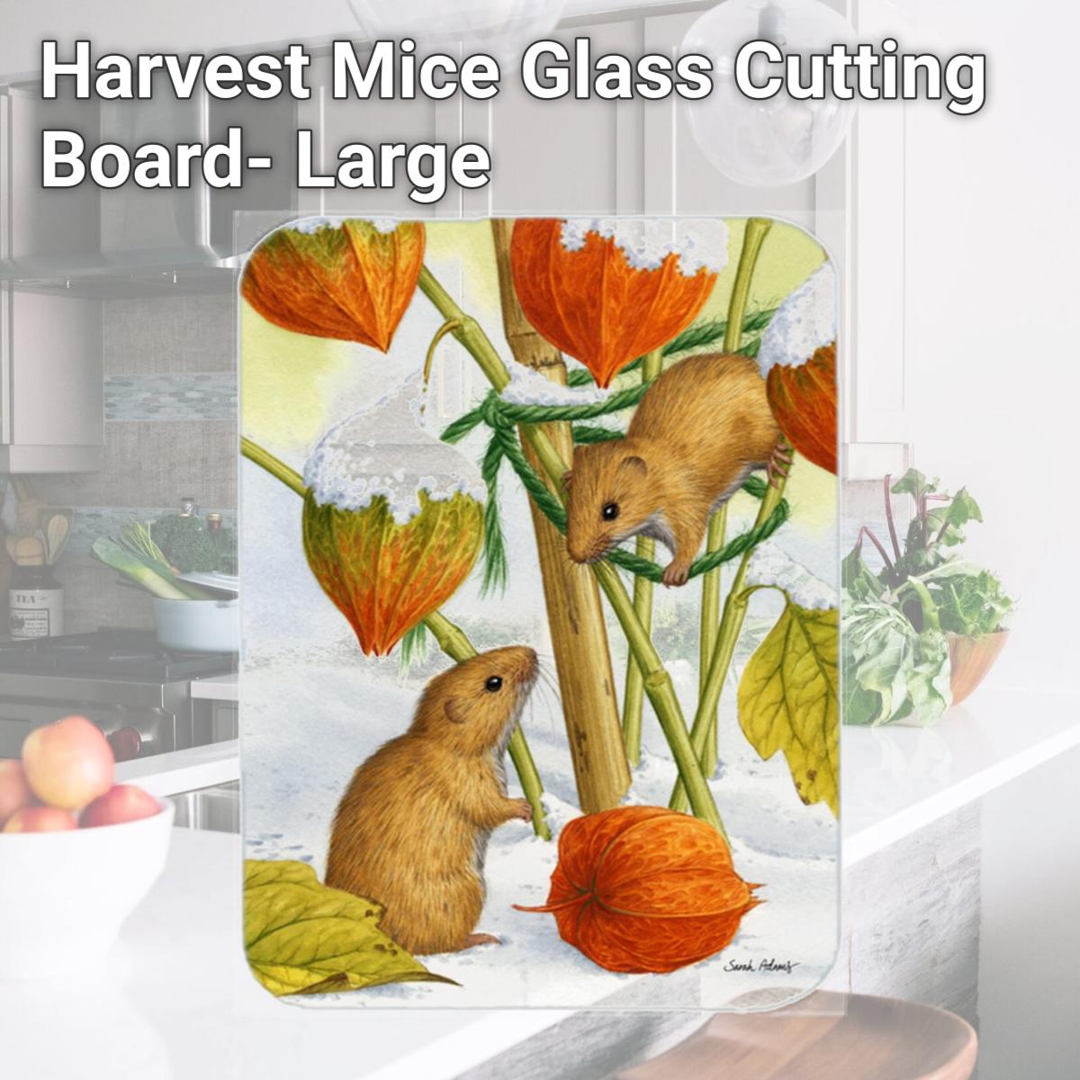 Picture of Carolines Treasures ASA2029LCB Harvest Mice Glass Cutting Board- Large