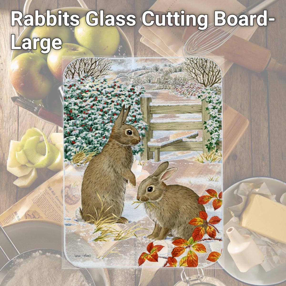 Picture of Carolines Treasures ASA2034LCB Rabbits Glass Cutting Board- Large