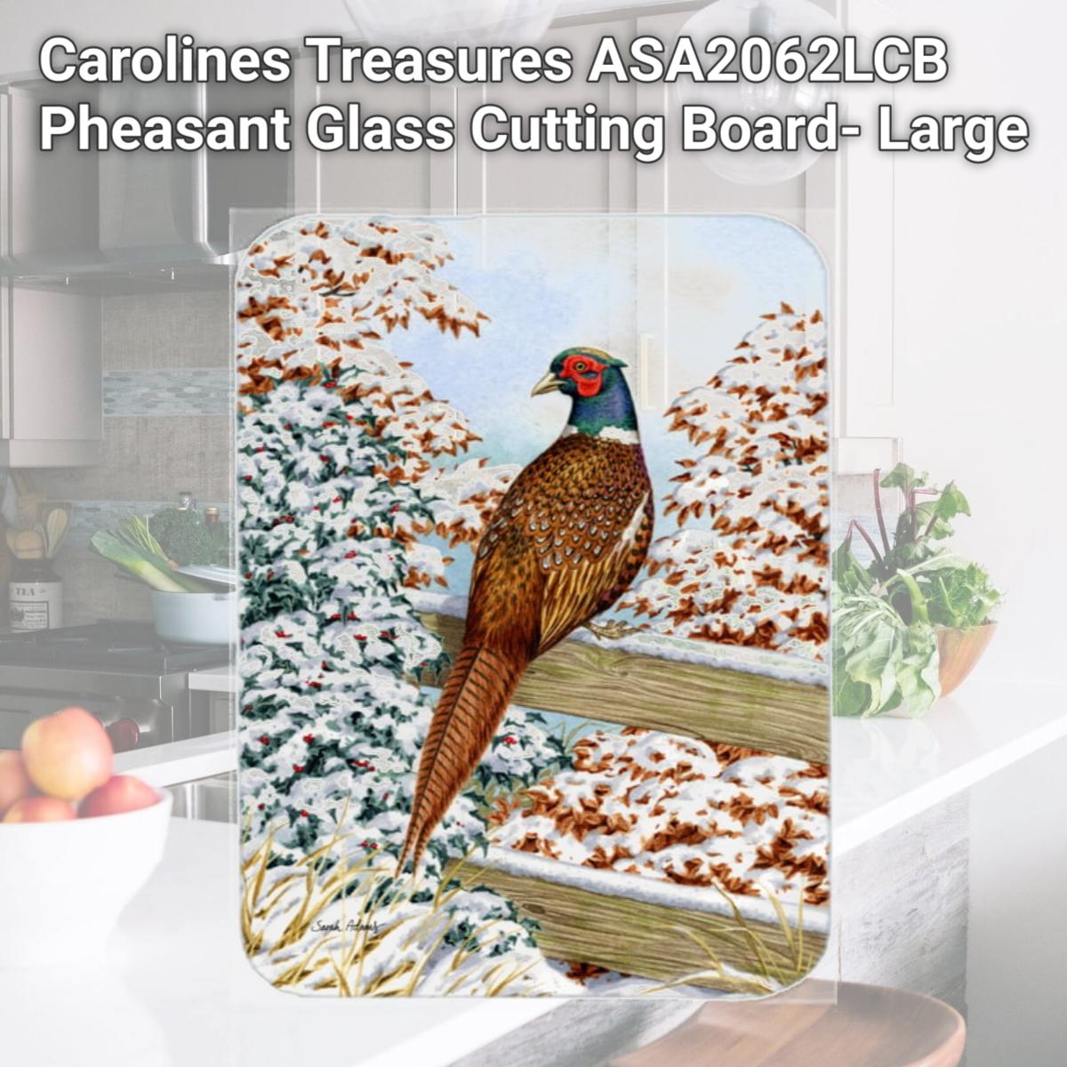 Picture of Carolines Treasures ASA2062LCB Pheasant Glass Cutting Board- Large