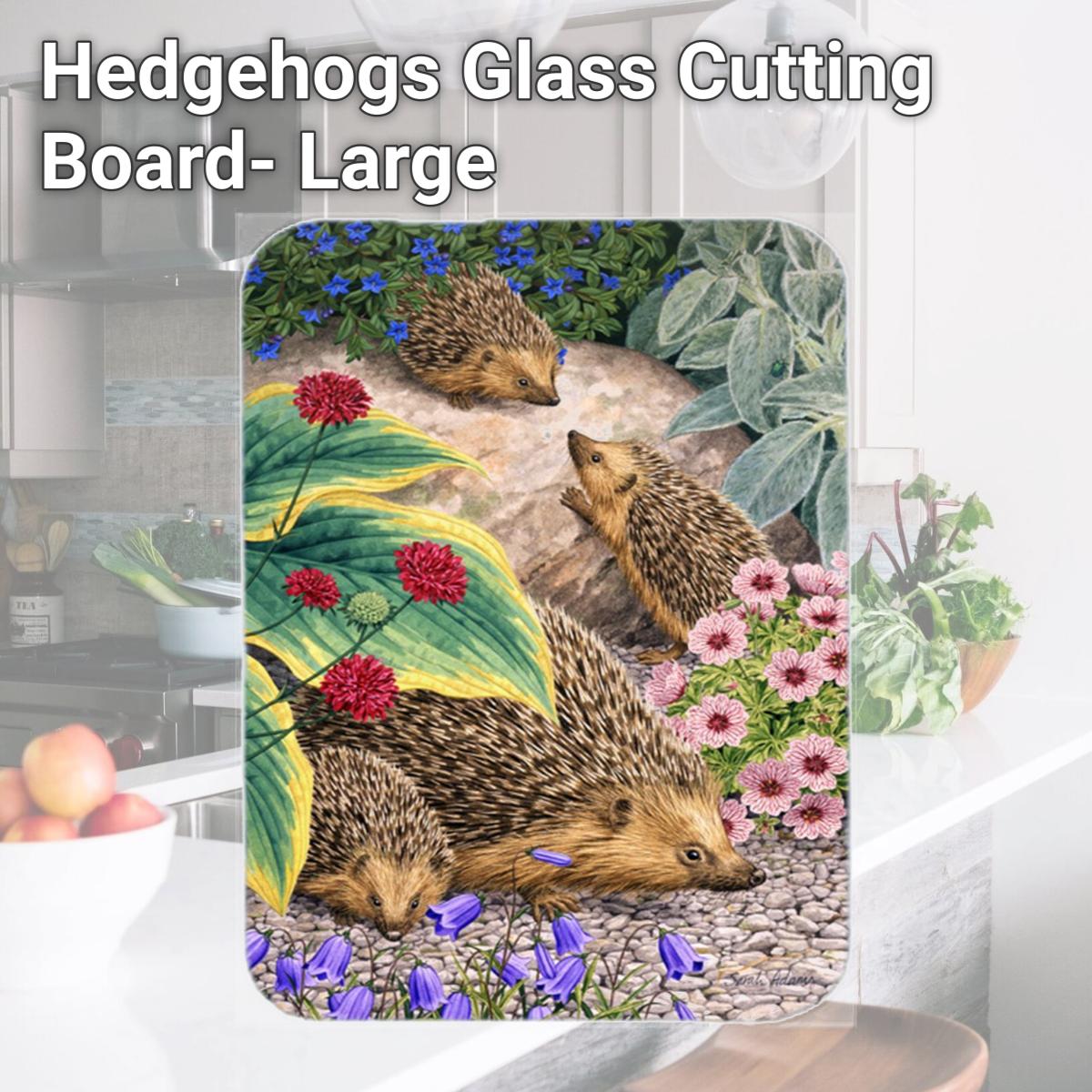Picture of Carolines Treasures ASA2072LCB Hedgehogs Glass Cutting Board- Large