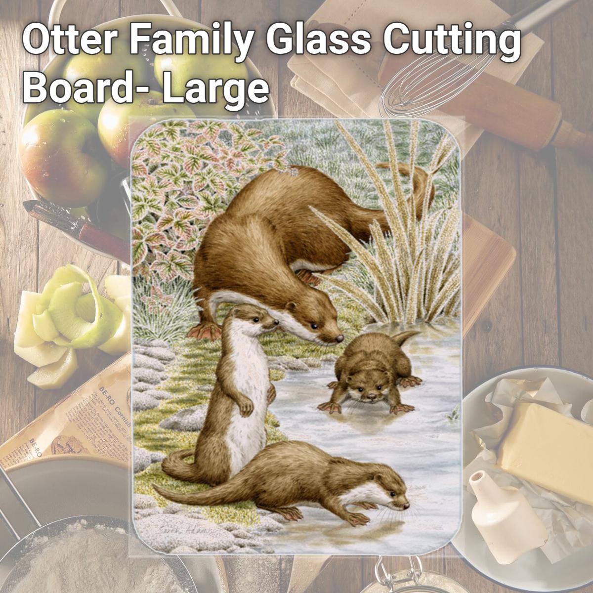 Picture of Carolines Treasures ASA2075LCB Otter Family Glass Cutting Board- Large