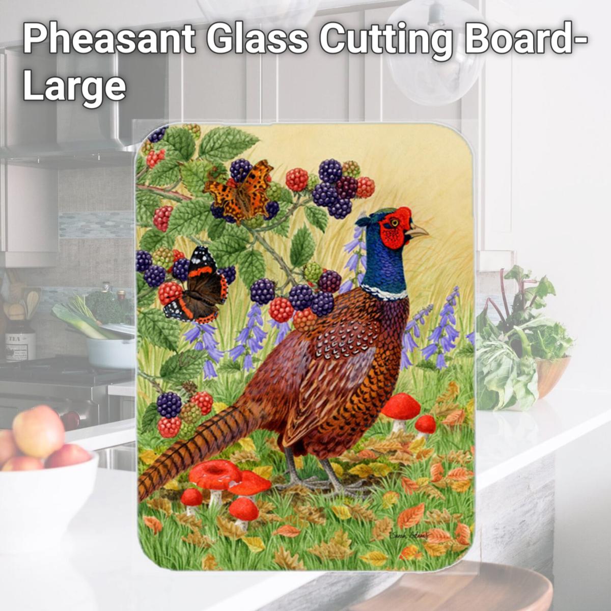 Picture of Carolines Treasures ASA2121LCB Pheasant Glass Cutting Board- Large