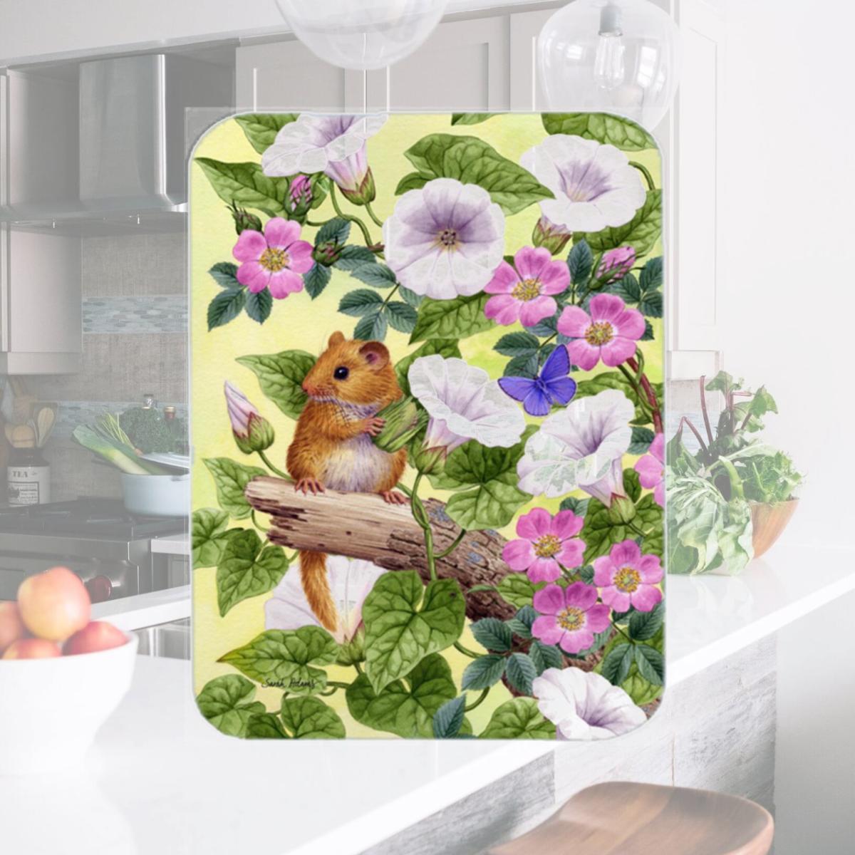 Picture of Carolines Treasures ASA2137LCB Dormouse Glass Cutting Board- Large