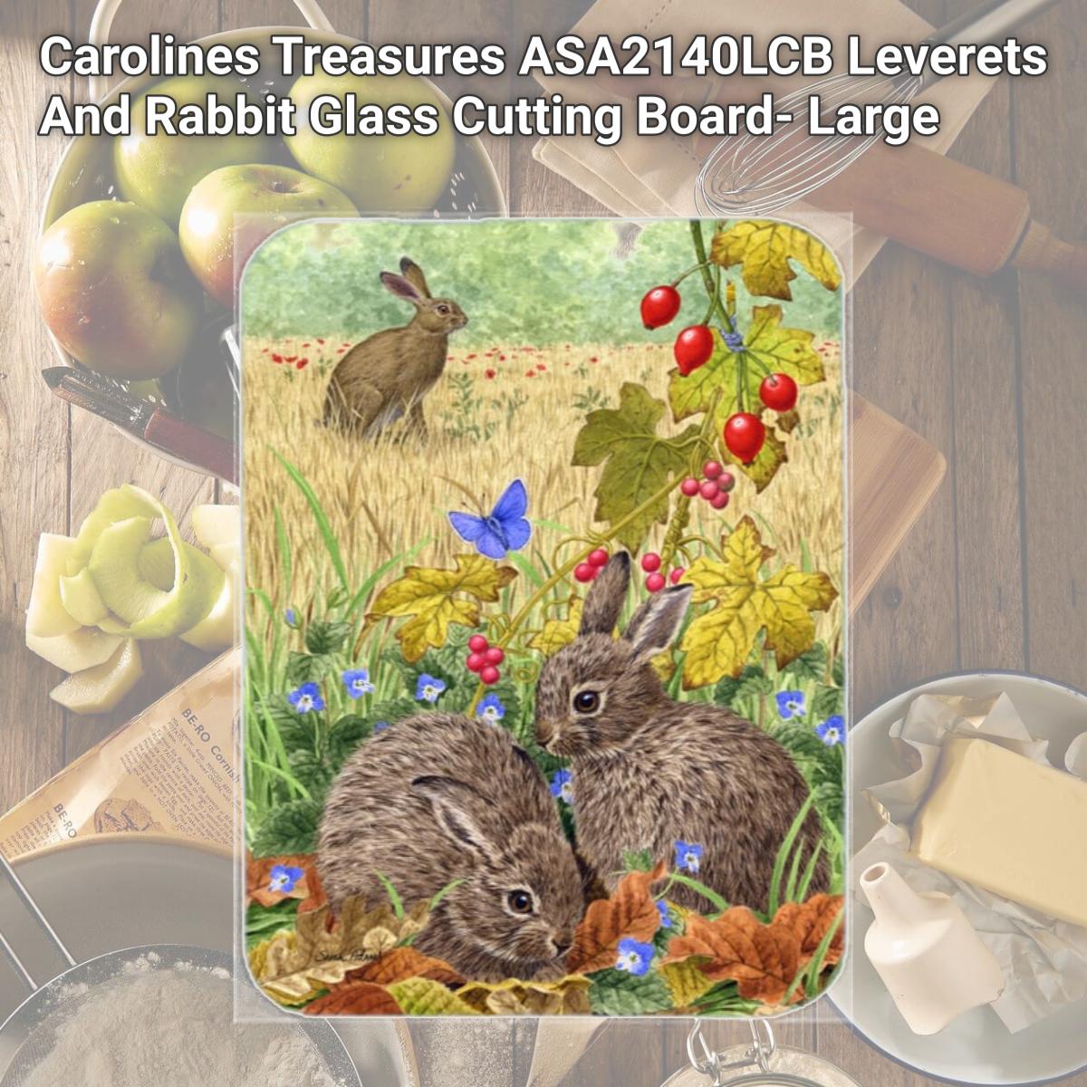 Picture of Carolines Treasures ASA2140LCB Leverets And Rabbit Glass Cutting Board- Large