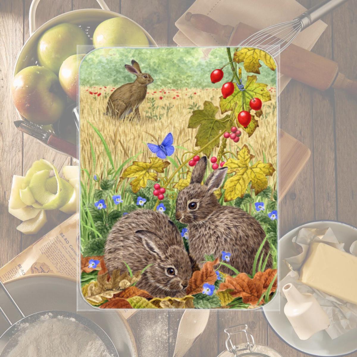 Picture of Carolines Treasures ASA2140LCB Leverets And Rabbit Glass Cutting Board- Large