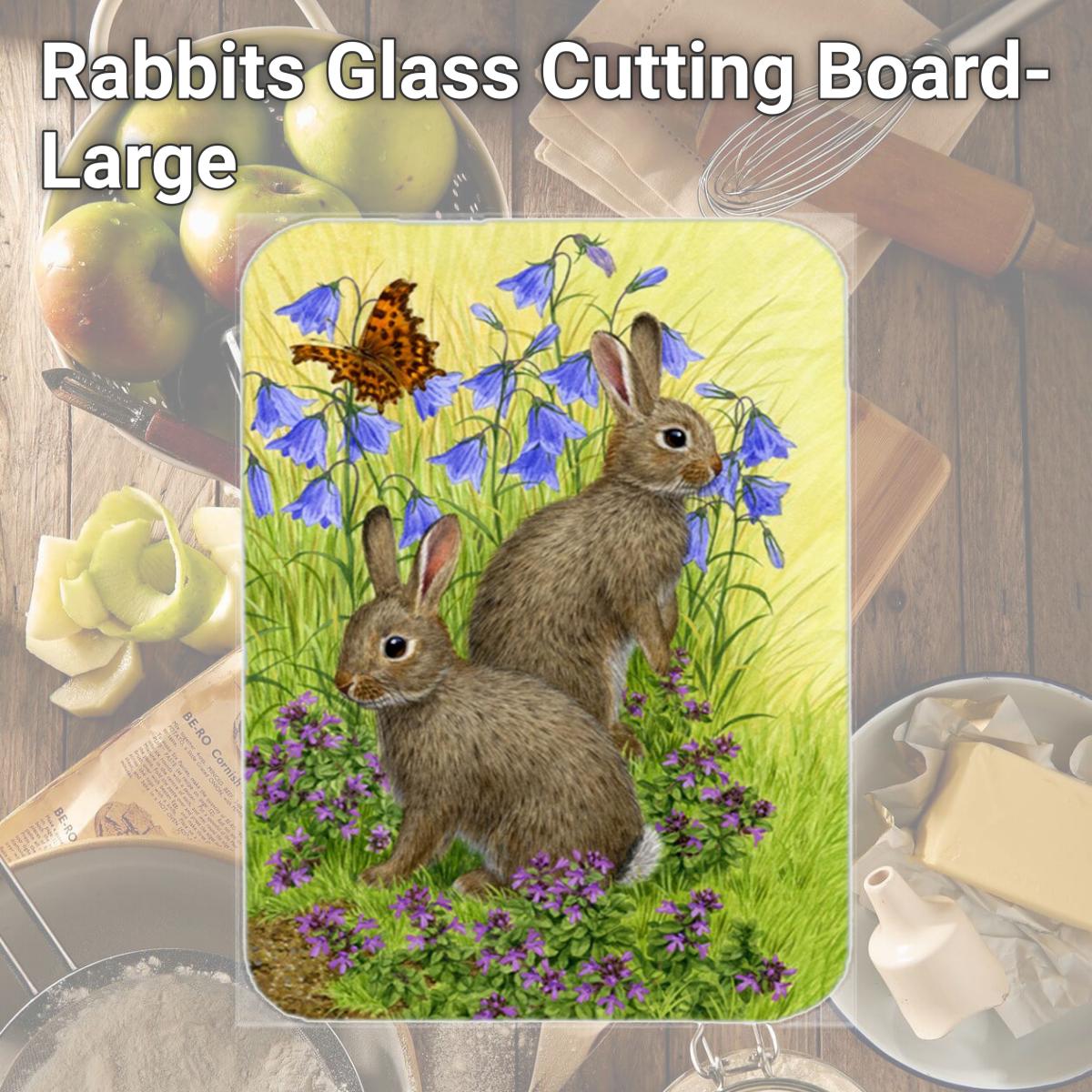 Picture of Carolines Treasures ASA2152LCB Rabbits Glass Cutting Board- Large