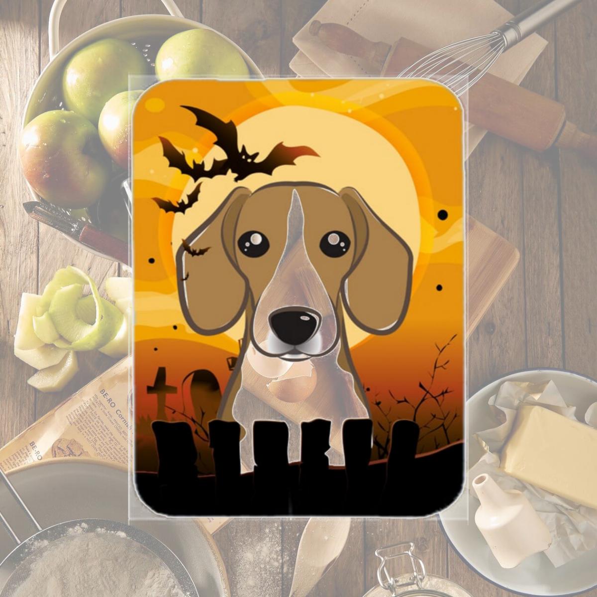 Picture of Carolines Treasures BB1797LCB Halloween Beagle Glass Cutting Board- Large