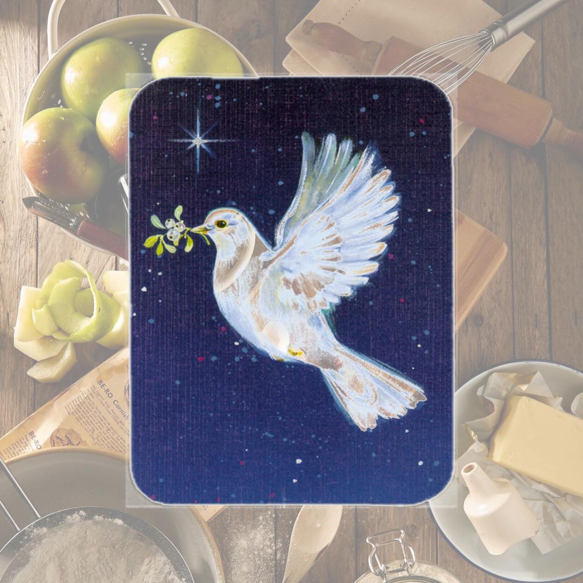 Picture of Carolines Treasures AAH1624LCB Peace Dove with the Olive Branch Glass Large Cutting Board
