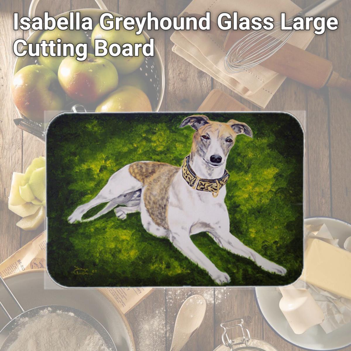 Picture of Carolines Treasures AMB1045LCB Isabella Greyhound Glass Large Cutting Board