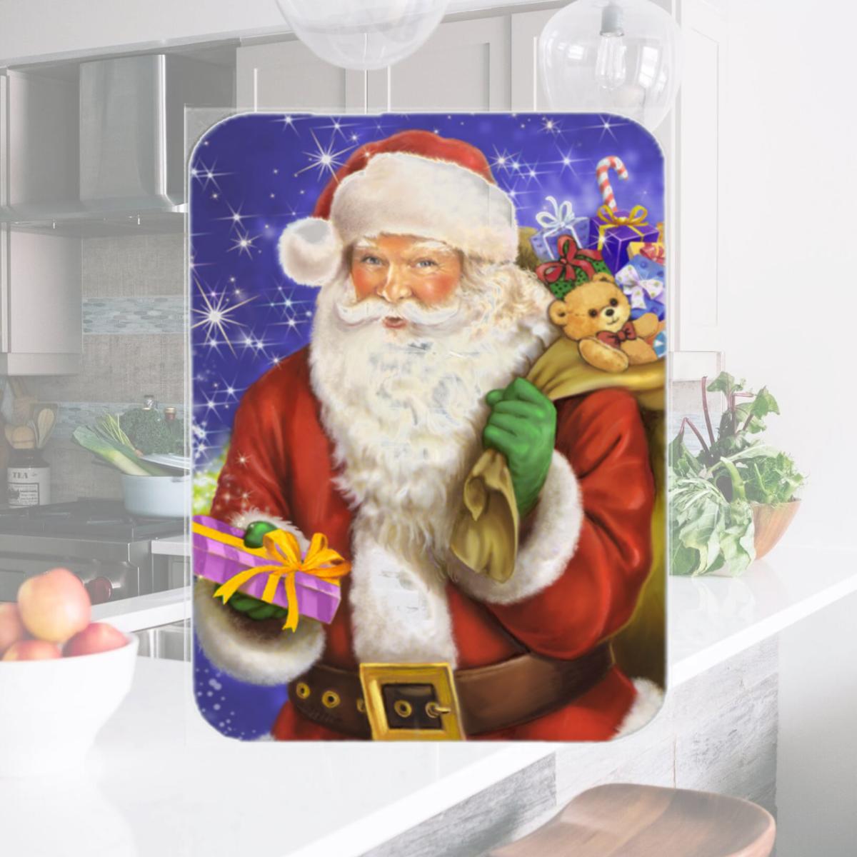 Picture of Carolines Treasures APH7595LCB Christmas Santa Claus Ready to Work Glass Large Cutting Board