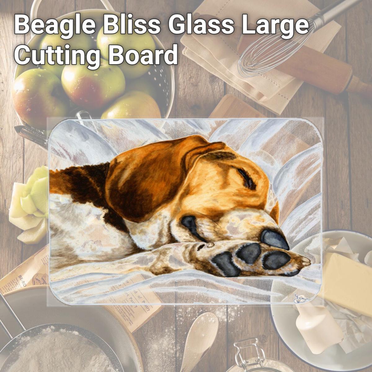Picture of Carolines Treasures AMB1076LCB Beagle Bliss Glass Large Cutting Board