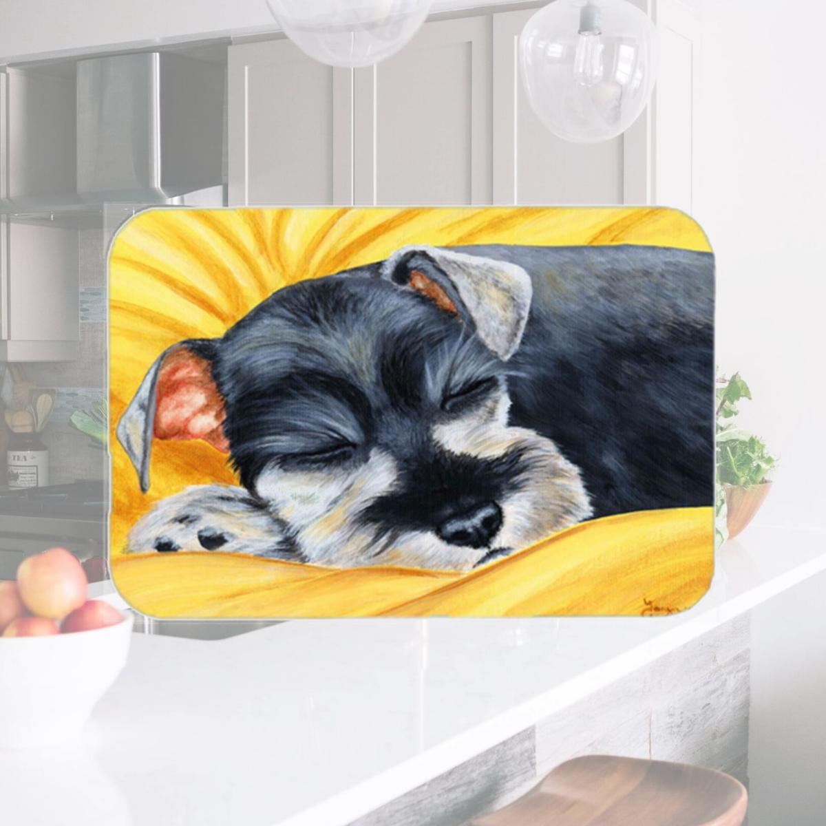 Picture of Carolines Treasures AMB1161LCB Snoozing Schnauzer Glass Large Cutting Board