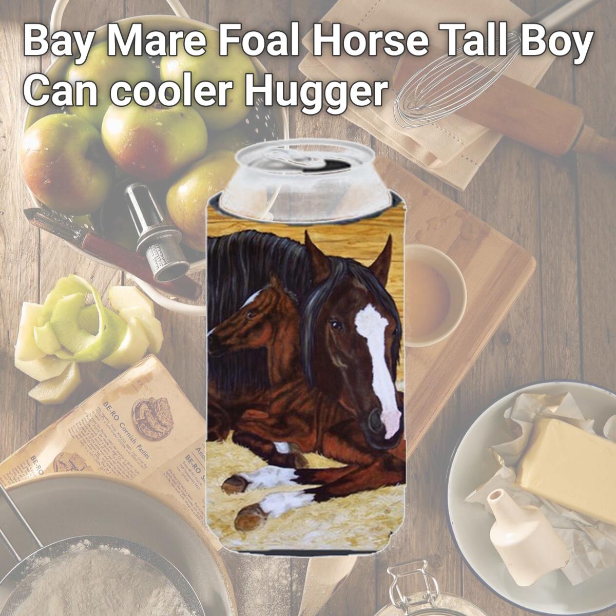 Picture of Carolines Treasures AMB1236TBC Bay Mare Foal Horse Tall Boy Can cooler Hugger