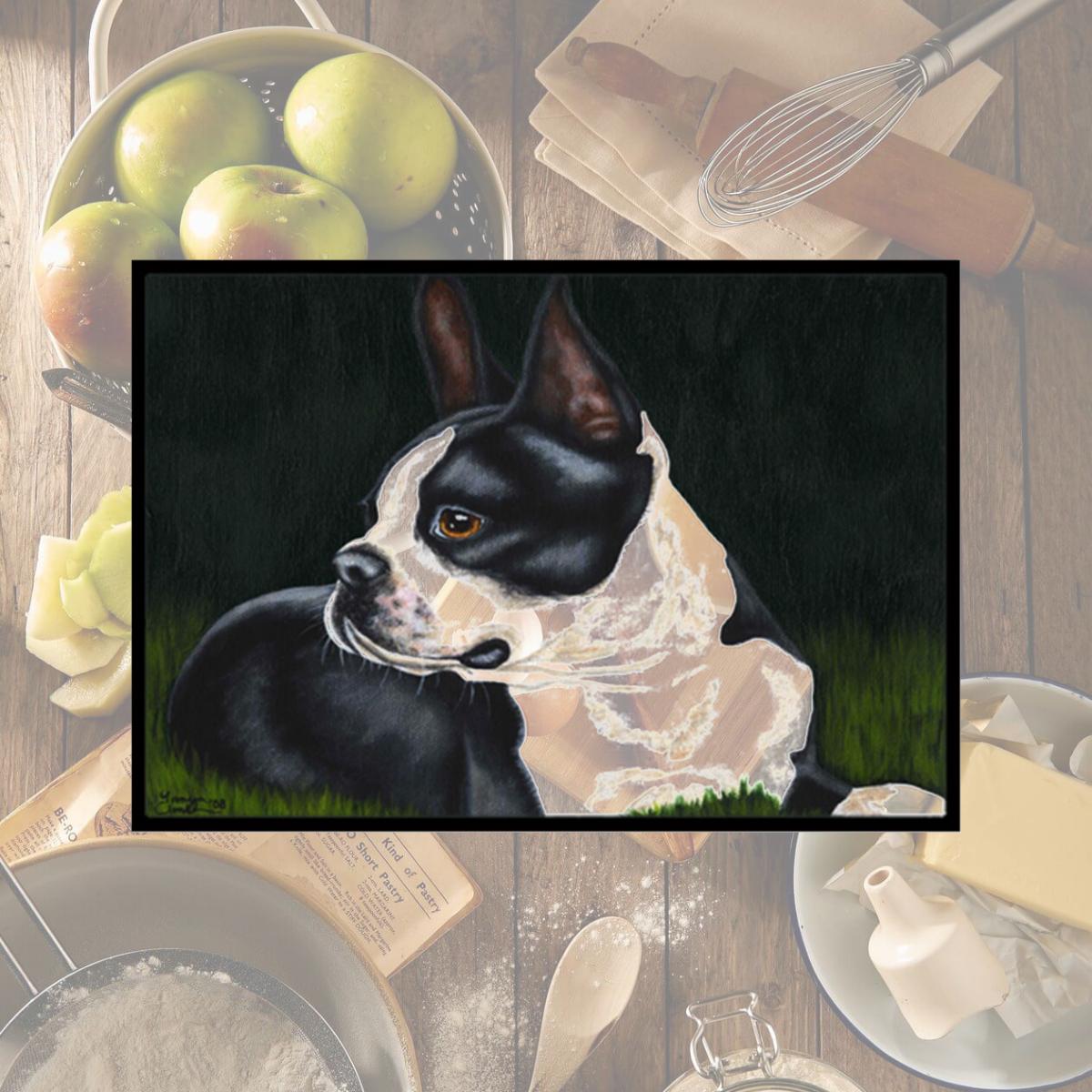 Picture of Carolines Treasures AMB1321LCB Boston Terrier Beauty Glass Large Cutting Board