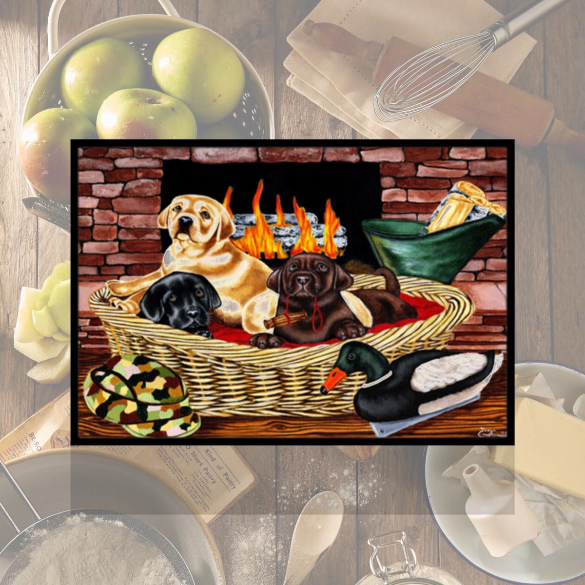 Picture of Carolines Treasures AMB1362LCB The Next Generation Labrador Glass Large Cutting Board