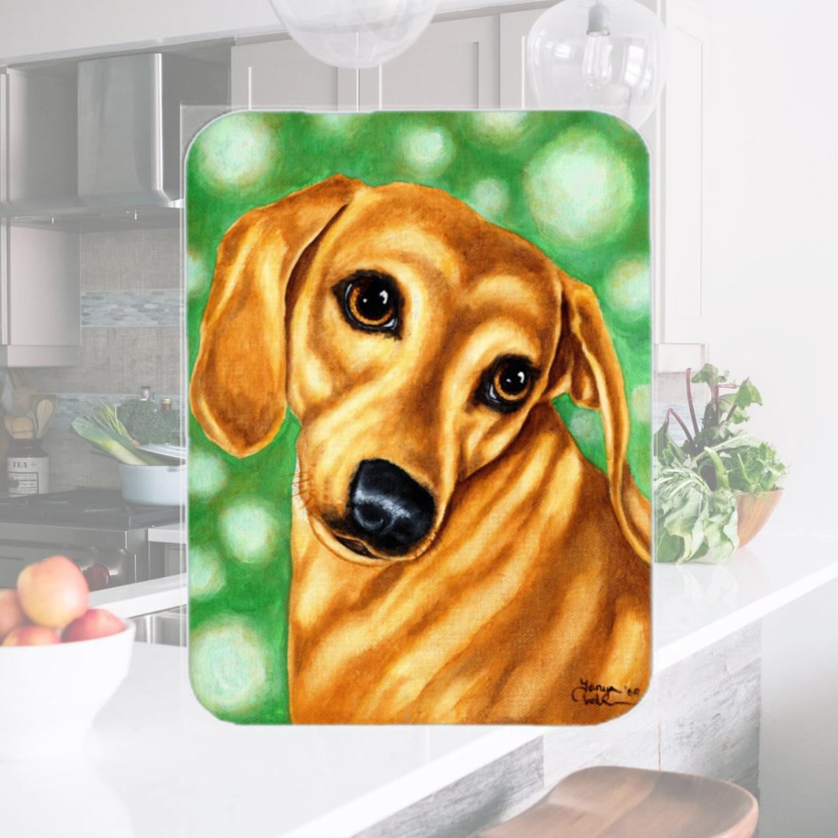 Picture of Carolines Treasures AMB1414LCB The Eyes Have It Dachshund Glass Large Cutting Board