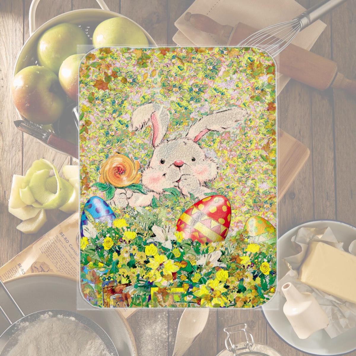 Picture of Carolines Treasures APH2954LCB Easter Bunny & Eggs Glass Large Cutting Board