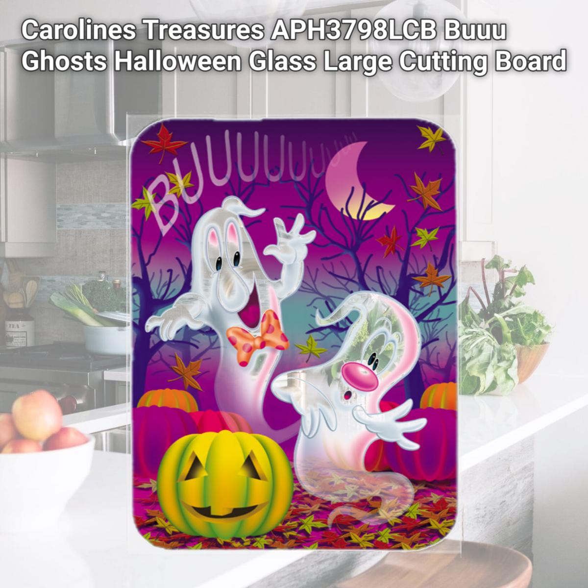 Picture of Carolines Treasures APH3798LCB Buuu Ghosts Halloween Glass Large Cutting Board