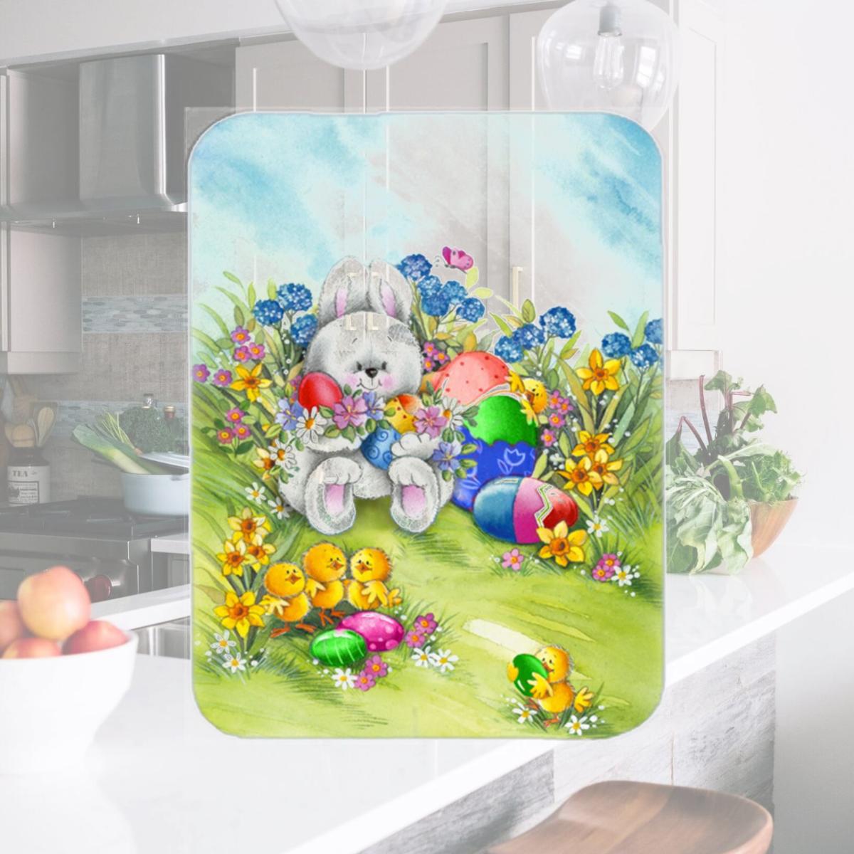 Picture of Carolines Treasures APH5528LCB Easter Bunny & Eggs Glass Large Cutting Board