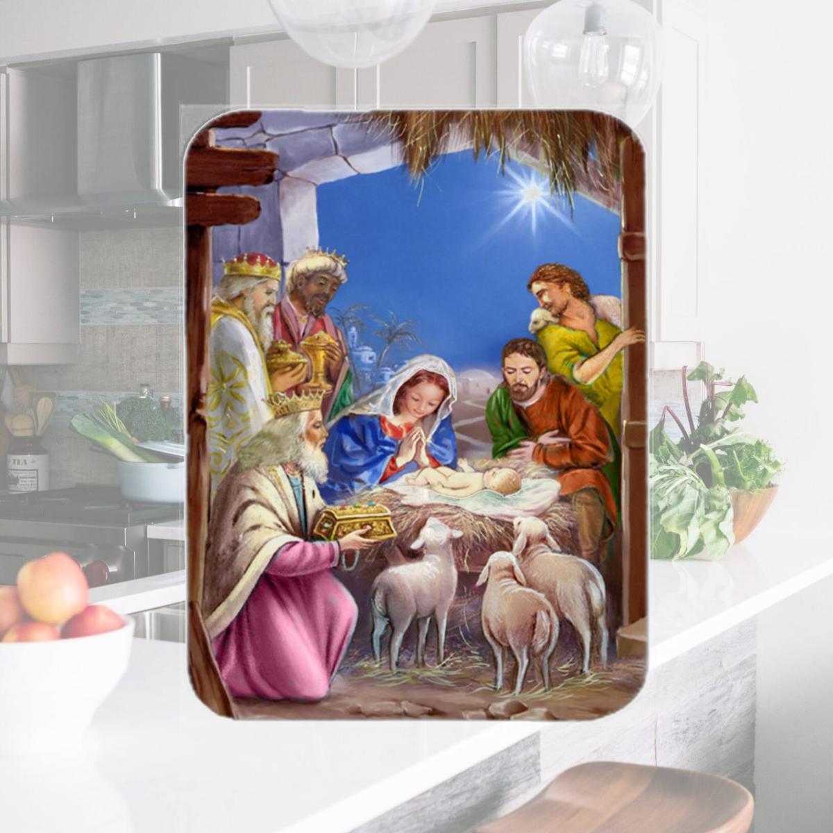 Picture of Carolines Treasures APH5603LCB The Wise Men at the Nativity Christmas Glass Large Cutting Board