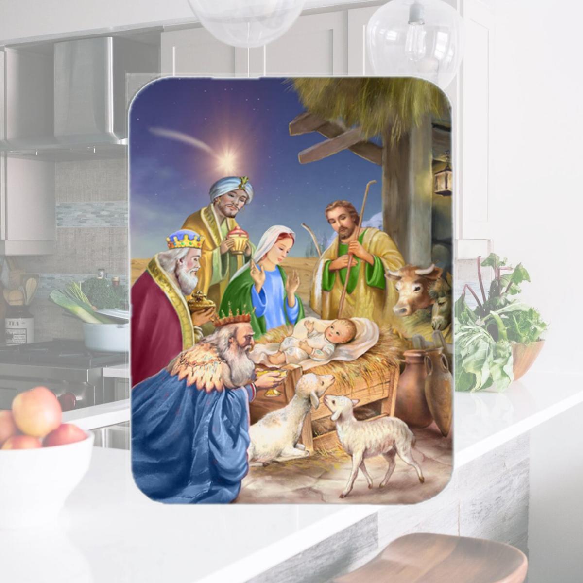 Picture of Carolines Treasures APH6897LCB Christmas Nativity with Wise Men Glass Large Cutting Board