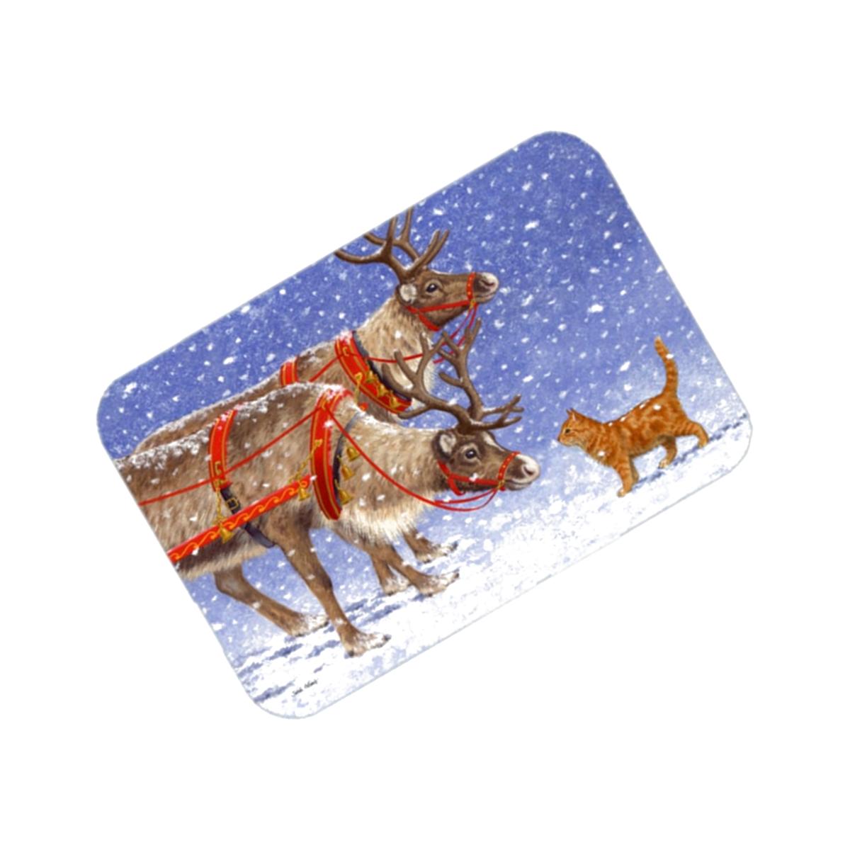 Picture of Carolines Treasures ASA2174LCB Reindeer & Cat Glass Large Cutting Board