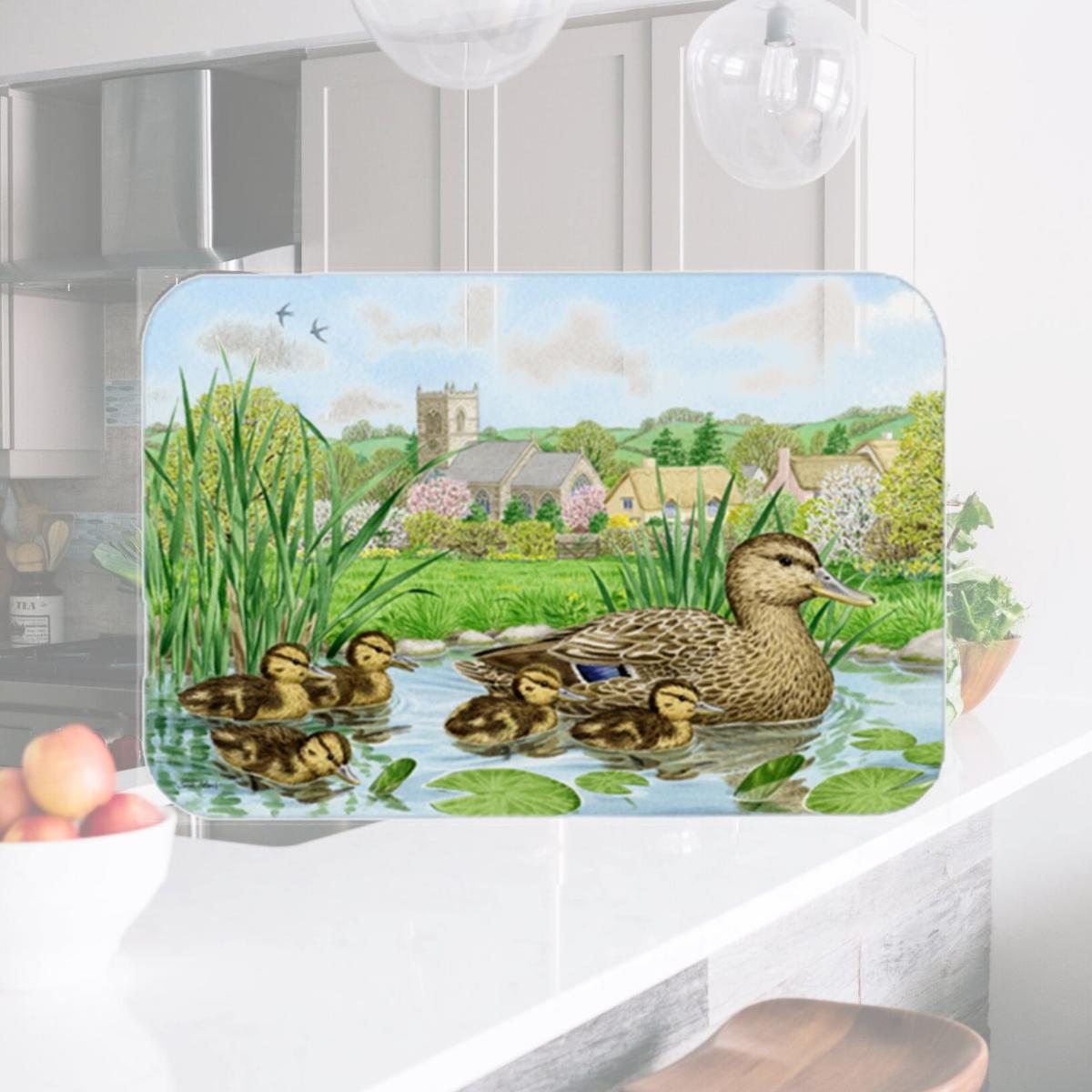 Picture of Carolines Treasures ASA2178LCB Mallard Duck Glass Large Cutting Board