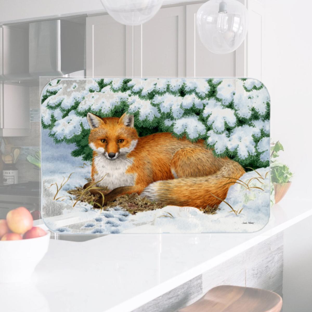 Picture of Carolines Treasures ASA2185LCB Naptime Fox Glass Large Cutting Board