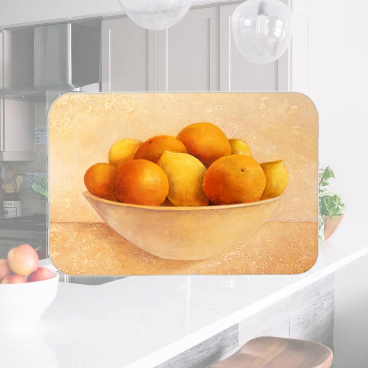 Picture of Carolines Treasures BABE0085LCB Oranges & Lemons in a Bowl Glass Large Cutting Board