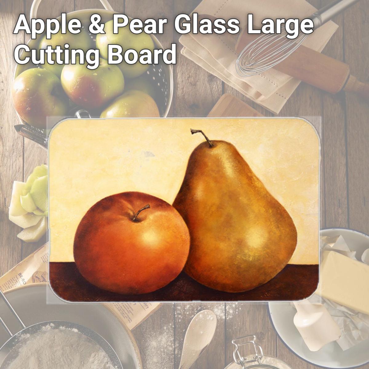 Picture of Carolines Treasures BABE0089LCB Apple & Pear Glass Large Cutting Board