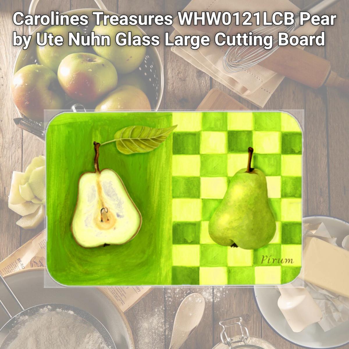 Picture of Carolines Treasures WHW0121LCB Pear by Ute Nuhn Glass Large Cutting Board