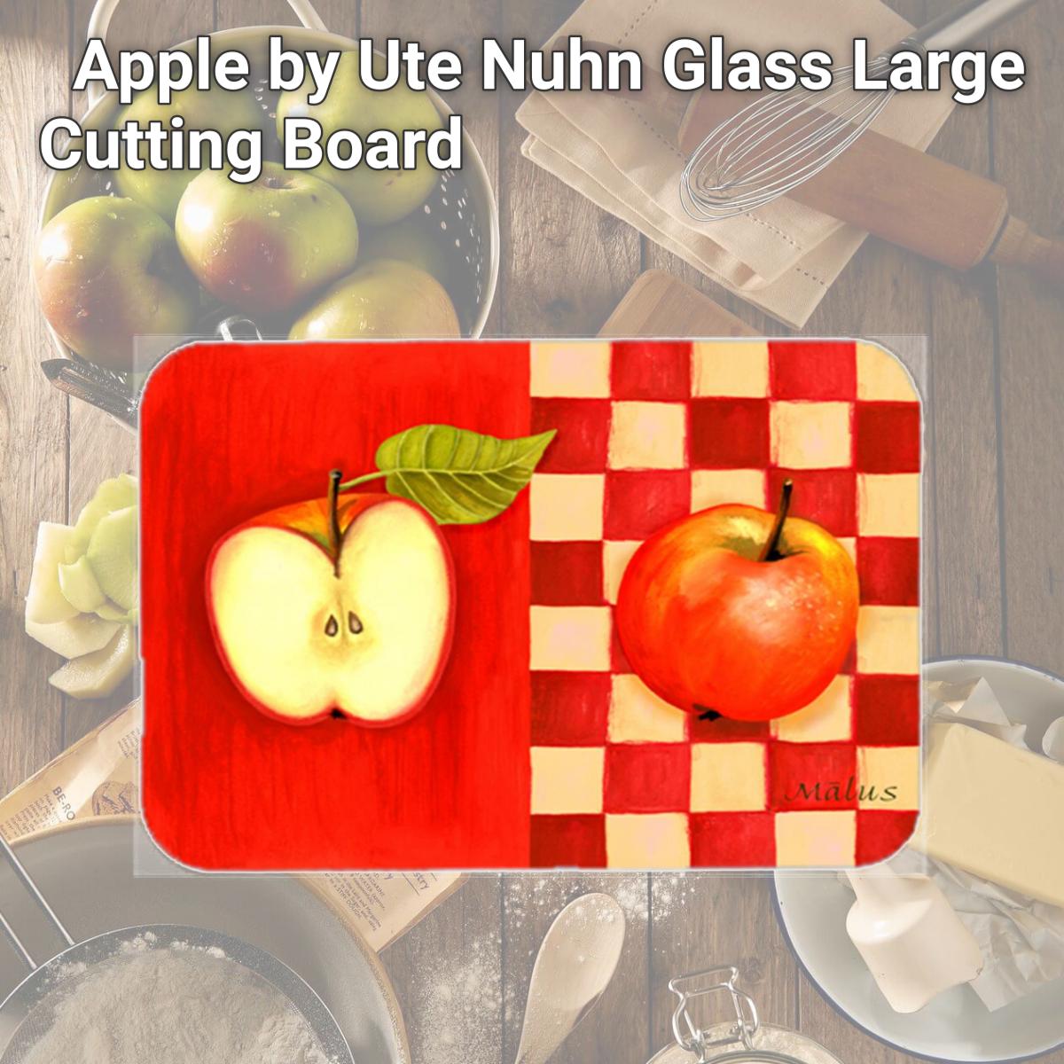 Picture of Carolines Treasures WHW0122LCB Apple by Ute Nuhn Glass Large Cutting Board